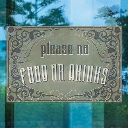 CGSIGNLAB | Molim vas, bez hrane ili pića -Victorian Gothic Stiskanje prozora | 36 x24