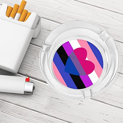 Spolfluid biseksualni ponos zastava pušenje pepeljara stakla cigareta cigareta pepela, ask.