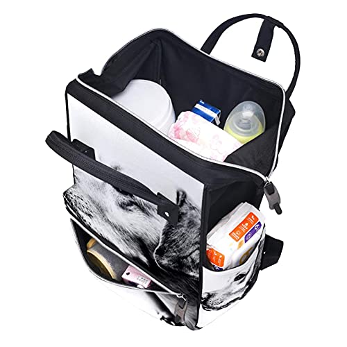 Pseći portret za kućne ljubimce crno -bijele pelene torbe torbe mame ruksak veliki kapacitet pelena torba za njegu za njegu bebe