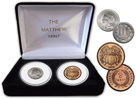 Matthew Mint dva kovanica 2 i 3 cent u velur kutiji