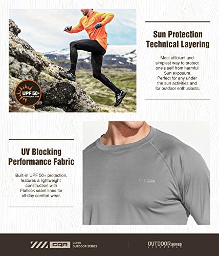 CQR muški UPF 50+ vanjskih košulja dugih rukava, UV zaštita od sunca labava vodena majica, košulja za vježbanje