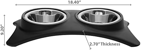 Dvostruka zdjela za kućne ljubimce od nehrđajućeg čelika s crnim postoljem