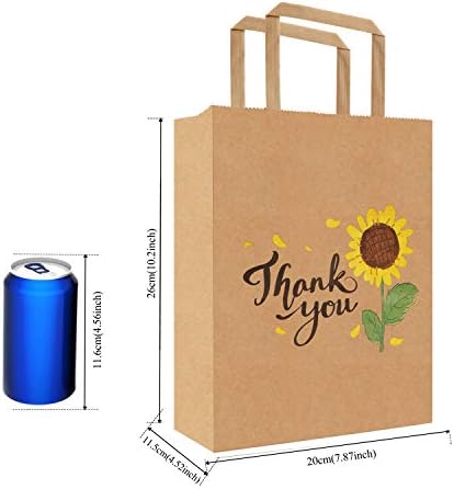50pcs 10.8.8.4.7 poklon vrećice hvala na veliko ,male poklon vrećice hvala za posao, poklon vrećice od suncokretovog papira s ručkama