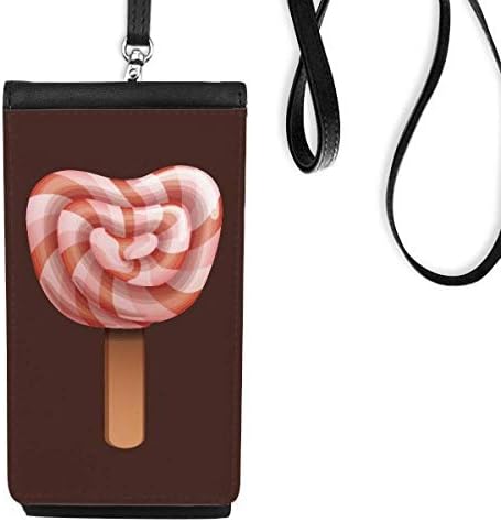 Crveni slatkiši ledeni popsicles Telefonska torbica za novčanik Viseti mobilna vrećica Crni džep