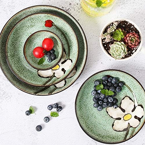Ploče 10-komadiće keramičke pribor za večeru Set svježeg i elegantnih jela set izdržljivih keramičkih tanjura za večeru, uslugu za