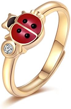 Ogrlica s privjeskom od Bubamare, privjesci Božićni poklon 14k Zlatna Crvena i Crna ogrlica s privjeskom od bubamare, prstenje, set