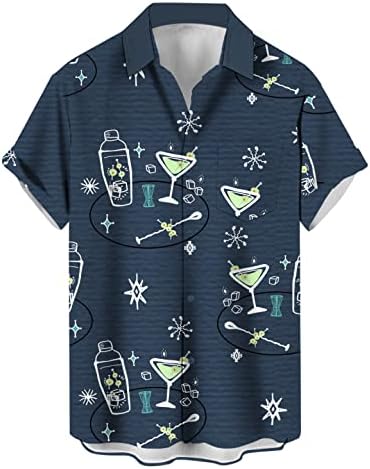 Muška gumb dolje košulja s kratkim rukavima Košulja Sažetak tiskane košulje casual plaže vrhovi