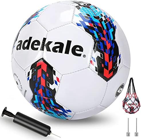 nogometne lopte veličine 4/5, unutarnja i vanjska Lopta za vježbanje s pumpom i držačem za dječake, djevojčice i tinejdžere, Muška
