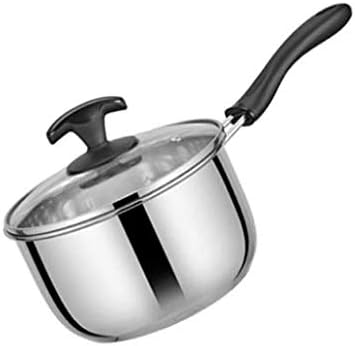Metalni lonac za kuhanje od nehrđajućeg čelika s jednom ručkom, lonac za juhu sa staklenim poklopcem, mini lonac srebrne boje