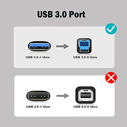Gintooyun od 90 stupnjeva USB 3.0 kabel mužjak do b mužjaka, 1ft velike brzine AM/BM kabel za pisač, monitor, priključna stanica, vanjski