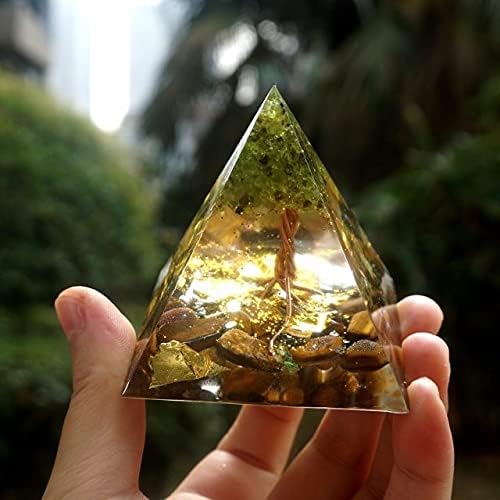 CCLIN DRVO ŽIVOTNI orgon Piramida ametist Peridot zacjeljivanje kristalne energije orgonit piramid EMF Alat za zaštitu Meditacije