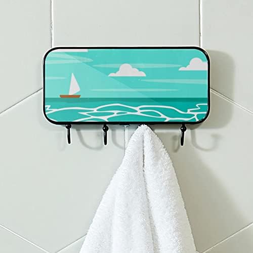 Plaža za odmor print tiskani kaput stalak za zid, stalak za ulaz kaputa s 4 kuka za kaput za kapute ručnika za ručnike haljine kupaonice