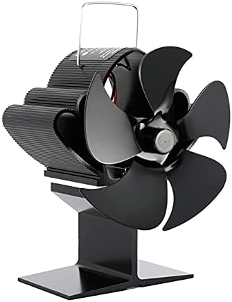 ; Crni ventilator za kamin 5 toplinskih ventilatora za peć plamenik na drva ekološki tihi ventilator