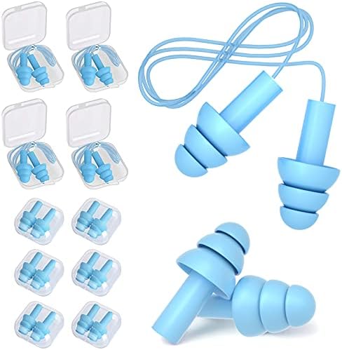 Čepci za uši za spavanje, 10 parova za uklanjanje buke uši, vodootporni mekani silikonski čepovi za višekratnu upotrebu s kabelom i