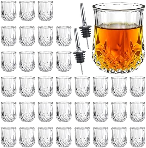 Prozirni set čaša od 36-1, 5 oz. set čaša s teškom bazom viskija izvrstan je za votku, tekilu, koktele