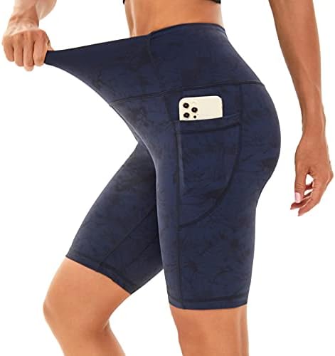 CCKO biciklističke kratke hlače za žene; Trening joga kratke hlače s džepovima; Spandex atletske gamaše kratke hlače za teretanu, trčanje