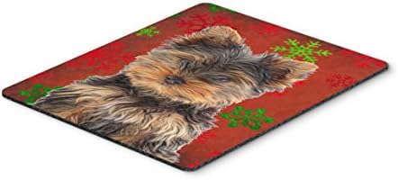 Caroline's Treasures KJ1188MP Crvene snježne pahuljice blagdanski Božić Yorkie štene/Yorkshire Terrier Mouse jastučić, vrući jastučić