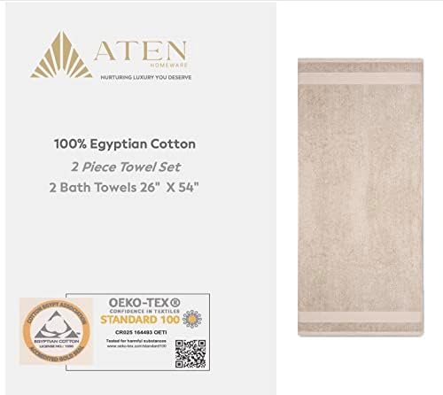 Aten Homeware Luksuzni egipatski ručnici za kupanje od pamučne kupelji Extra veliki - 600 GSM 2 komada listova za kupanje od 26x54