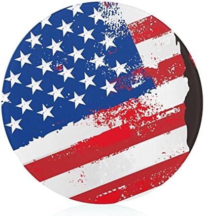 Daske za rezanje s američkom zastavom i simbolima slobode okrugla prostirka za rezanje od kaljenog stakla univerzalna