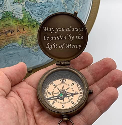 Ugravirani prilagođeni mesingani kompas, za njega je dečko poklon ugraviran kompas s kućištem, za muškarce, unuk, personalizirani mesingani