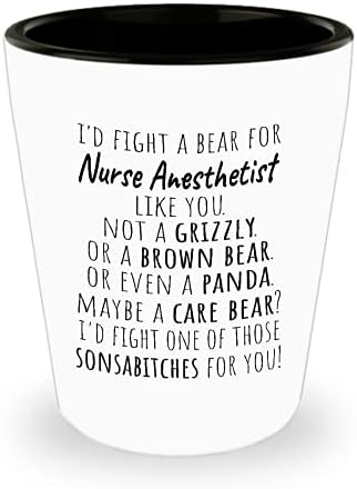 Poklon čaše za anesteziju - potukao bih se s medvjedom zbog medicinske sestre anesteziologa poput vas-ne grizlija, ne Smeđeg medvjeda,