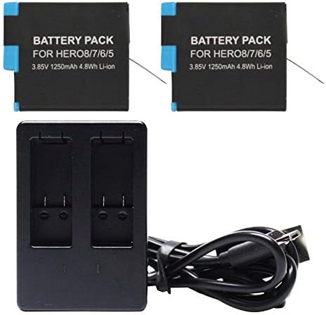 2-Pack AHDBT-801 Akumulator i 1 Zamjena punjača za GoPro Hero 6 HD Silver kamera-Kompatibilno sa SPJB1B Potpuno dekodiranom baterijom