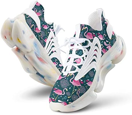 WeedKeycat Svijetle cvjetove i flamingos muške tenisice za čipkaste čipkaste tenisice za šetnju teniskom sportskom treningu Cipele