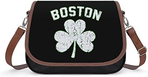 Boston Shamrock kožna kožna srednja torba za ramena moda casual crossbody torbe s remenom