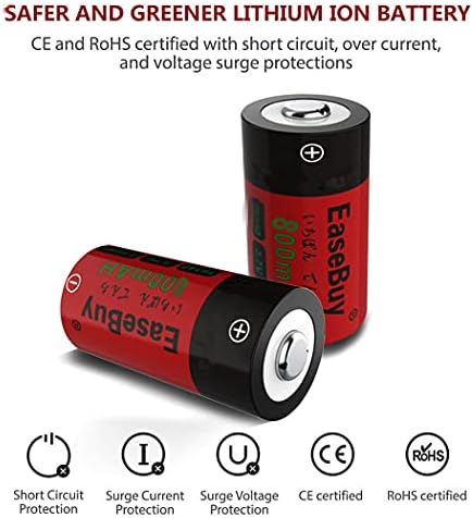EaseBuy arlo punjive baterije, 800mAh 123A punjive baterije za Arlo VMS3130 VMC3030 VMK3200 VMS3330 3430 3530 kamere, alarmni sustav,