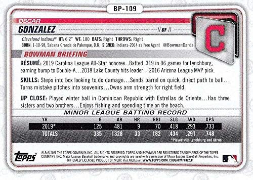 2020. Bowman Prospects BP-109 Oscar Gonzalez Cleveland Indijanci RC Rookie MLB Trading Card