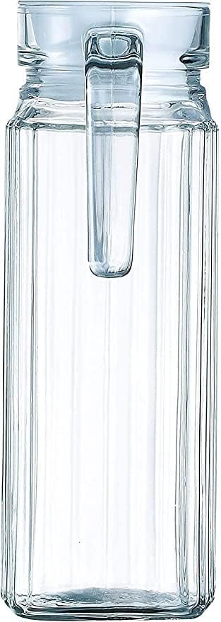 Stakleni prozirni hladnjak za vodu za voćne sokove i likere vrč s poklopcem kapaciteta 1,2 l