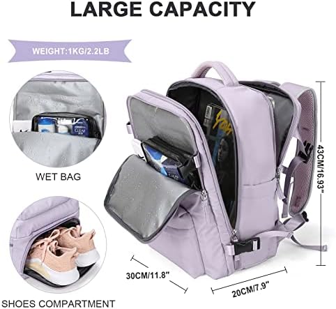 Ženski veliki ruksak za putovanja u ruksaku, ruksak za ručnu prtljagu, ruksak za ruksak za prijenosno računalo, vodootporni sportski