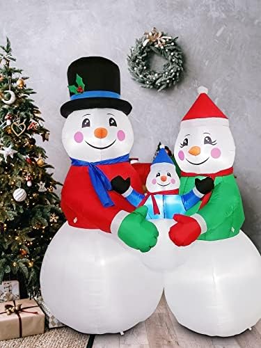 Kalolara 6ft božićna ukrasa na napuhavanje na napuhavanje, obitelj snjegovića raznesena dvorište s građevinskim LED-ovima, otporne