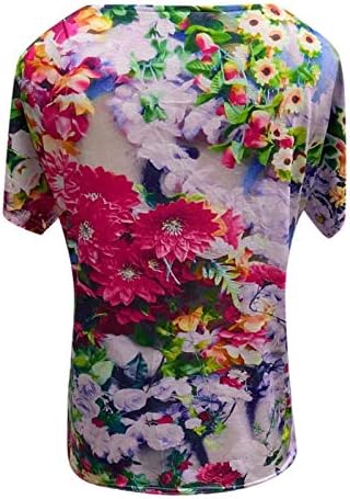 ženske Ležerne majice s cvjetnim printom, široke majice kratkih rukava s izrezom u obliku slova A, udobne udobne Ležerne majice, široke