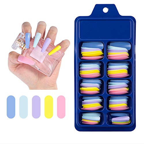 100pcs produženi lažni nokti lijes sjajni preša za nokte u boji Akrilna balerina umjetni lažni nokti s dizajnom za žene i roštilje
