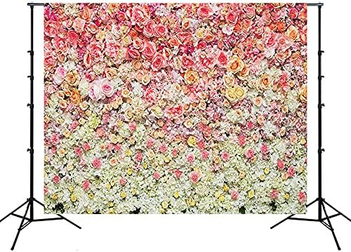 ZCBHSD cvjetna zidna pozadina, šarene ruže cvjetne morske cvjetne fotografije, rođendanska zabava proljetna tema dekor foto kabina