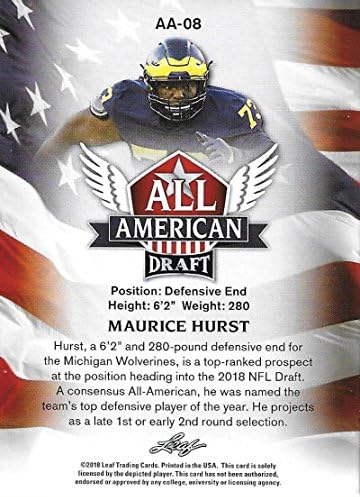 2018 Nacrt lišća All-American Gold AA-08 Maurice Hurst NM-MT