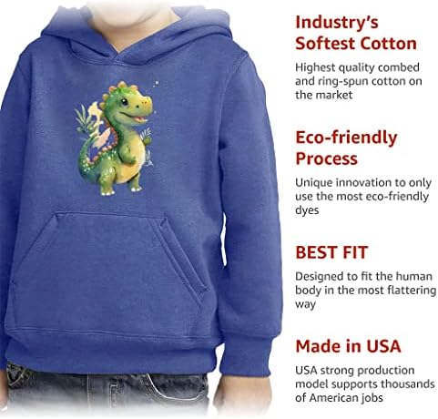 Slatka Hoodie za pulover Dino Toddler - Cool Dinosaur Spužva s spužvama runa - tiskana kapuljača za djecu