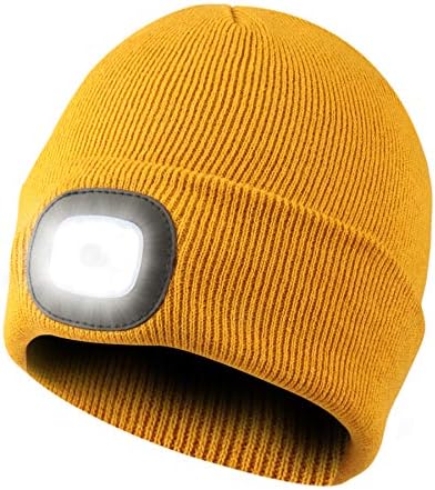 LED šešir s kapuljačom s LED šeširom sa svjetlosnim prednjim svjetlom punjive svjetiljke topla zimska pletena kapa jednostavni jedinstveni