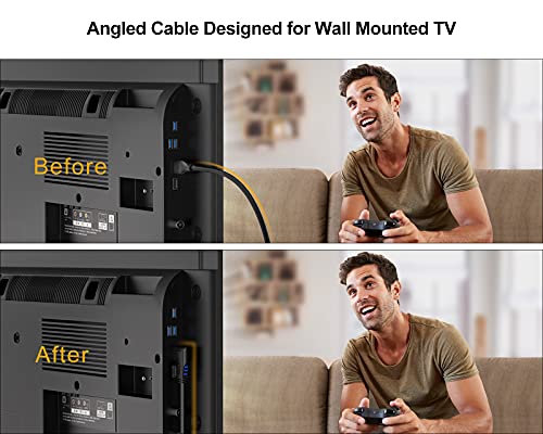 CableCreation 6-noga HDMI kabel 4K, HDMI kabel s lijevim kutom od 90 stupnjeva i pravim kutom, podrška za 4K @ 60 Hz Ultra HD, crna