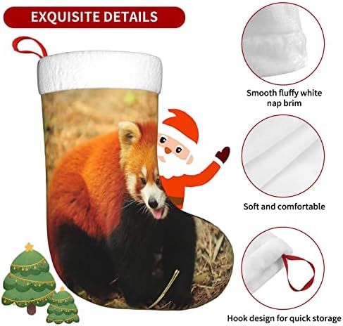 Augesterna božićna čarapa životinjska crvena panda dvostrani kamin viseće čarape