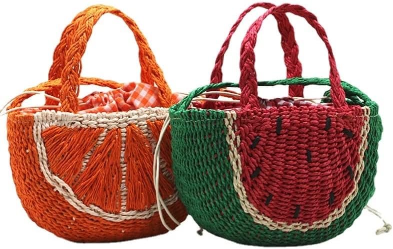 Torba s ručkom u donjem rublju slatka torba od lubenice tkana od užeta ženske torbe Na ramenu Ležerne ljetne plaže