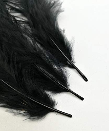 100pcs crno pahuljasto Marabu pureće perje 4-6 inča za obrt hvatač snova obrubljeno obojeno perje materijal za vezanje muha