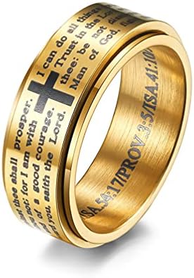 Inspirativni biblijski stihovi okretni kršćanin Isus Krist Lord Molitva ublažavanje stresa Spinner Fidget bend prstenovi za muškarce
