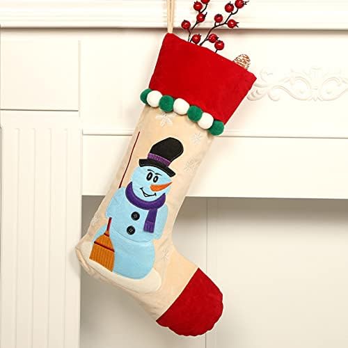 Velike čarape slatkiši Božićni ukrasi Home odmor božićni zabavi ukrasi Vintage Božićni kamin vijenac