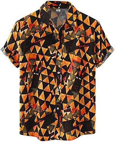 XXBR Muški ležerni gumb dolje košulje kratke rukave Geometrijski grafički tisak Havajska košulja Ljetna plaža Collared Aloha vrhovi