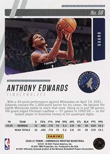 Anthony Edwards RC 2020-21 Panini Chronicles Prestige 58 Rookie NM+ -MT+ NBA košarkaška karta Timberwolves