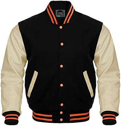 CyberShop Baseball Custom Letterman Varsity Jacket Originalna kožna boja Sleevs vunene boje tijela