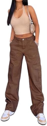 Y2K Niski struk s teretnim vrećama s vrećicama s velikim džepovima za noge hlače harajuku ulična odjeća za djevojčice iz 90 -ih