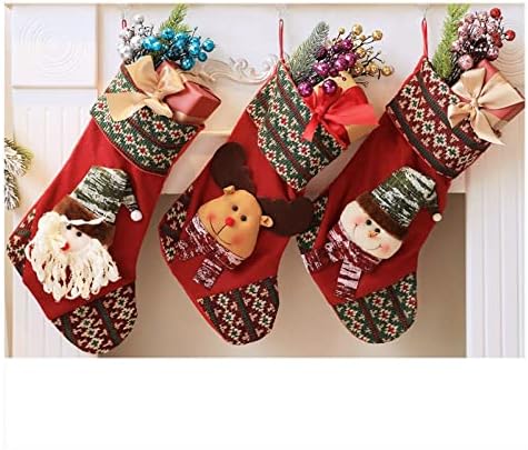 Deflab čarape, božićne čarape, Djed Mraz Claus Snowman uzorka poklon vrećice, privjesci za ukrašavanje božićnog drvca, dječje torbe.